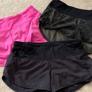 2 pair of LuLulemon shorts good condition.. all size 4. PINK IS SOLD